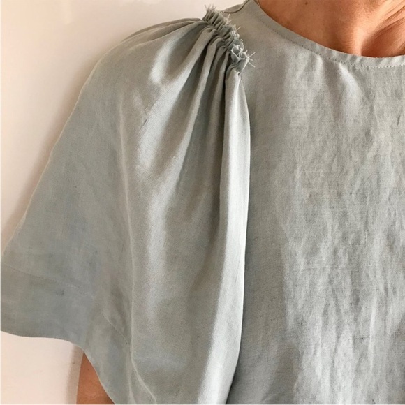 NWT Rachel Comey Silk/ linen top flutter sleeve sz S - Picture 4 of 9